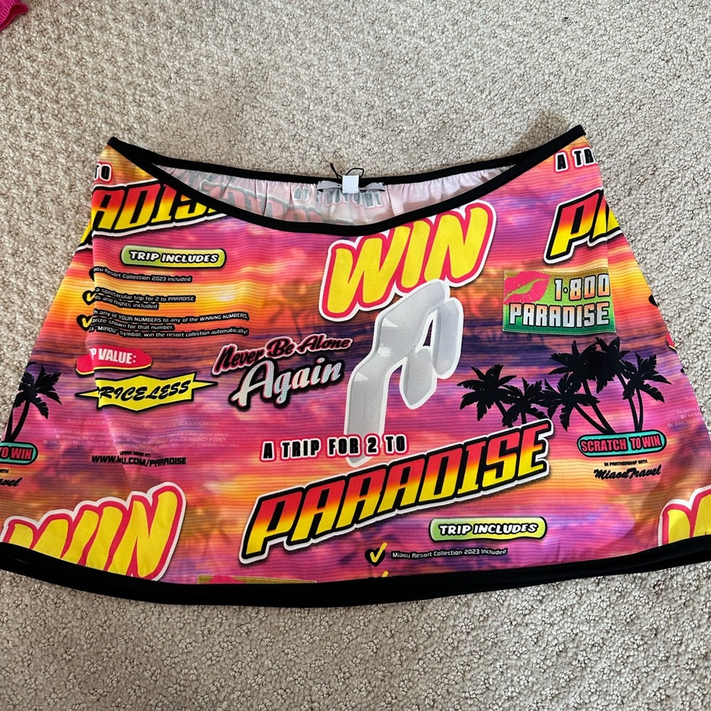 Miaou Pink Orange Gradient 'Paradise' Mini Skirt